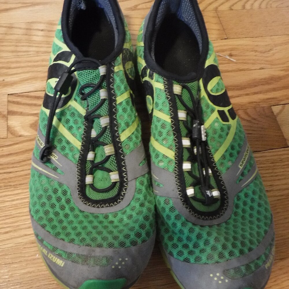 Pearl Izumi N2 Mens Size 11.5 Triathlon Running Green Yellow Shoes